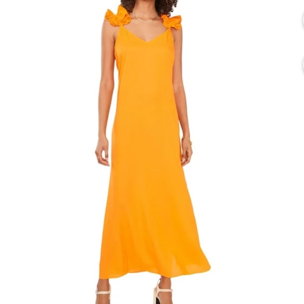 NWOT, Vince Camuto Orange dress with Ruffles.